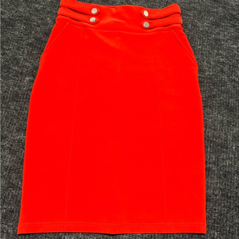 Vibrant Orange Women's Pencil Skirt